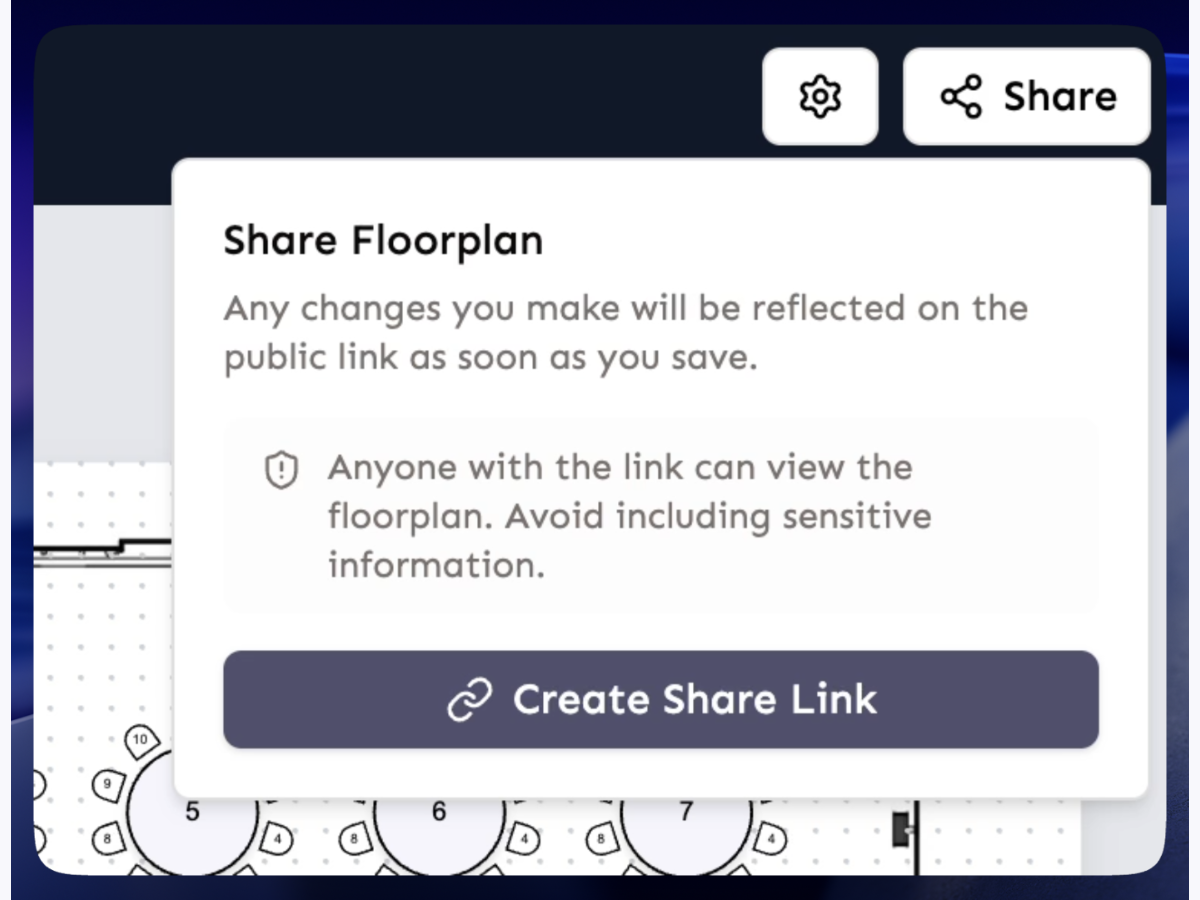 Sharing a floorplan with a client as a view-only live link
